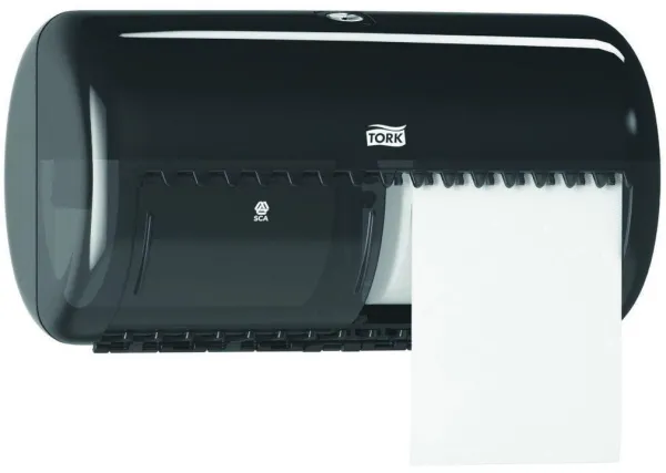Tork Twin dispenser, til toiletpapir, 2 ruller, sort, T4